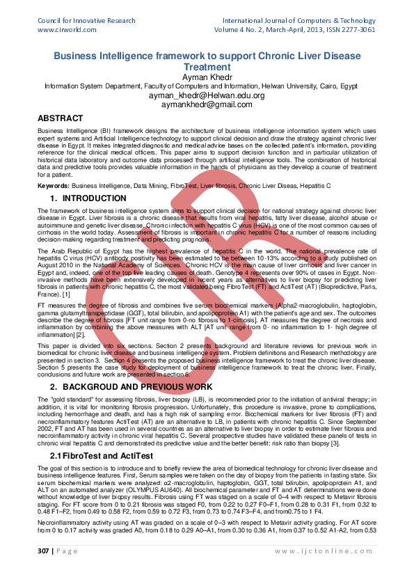 (PDF) AI-Driven Business Intelligence for Chronic Liver Disease Care