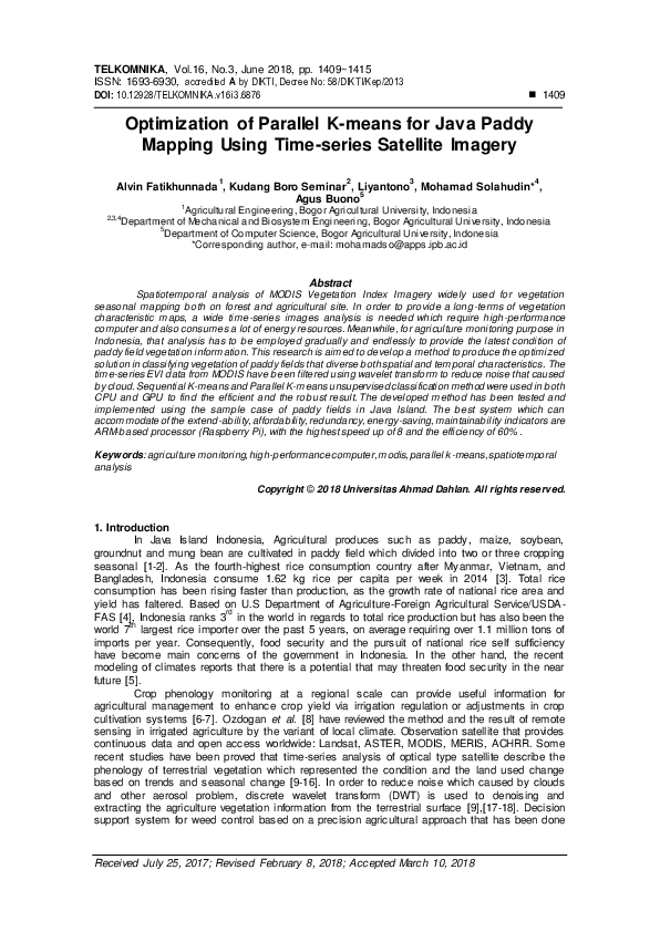 (PDF) Optimization of Parallel K-means for Java Paddy Mapping Using ...