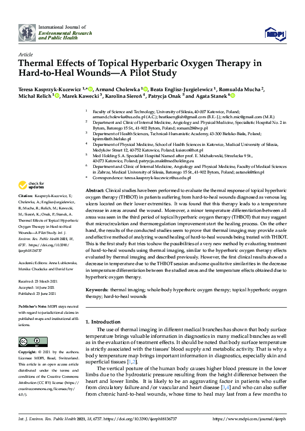 (PDF) Thermal Effects of Topical Hyperbaric Oxygen Therapy in Hard-to ...