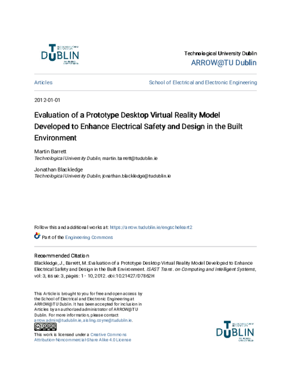 (PDF) Evaluation of a Prototype Desktop Virtual Reality Model developed ...