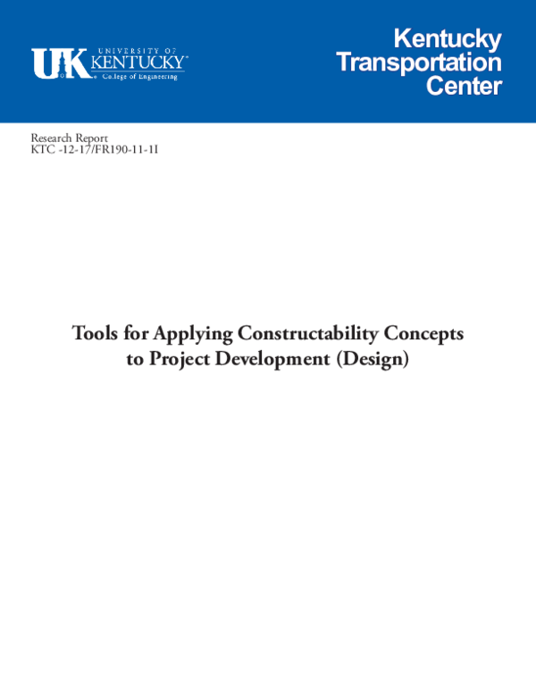 (PDF) Tools for Applying Constructability Concepts to Project ...