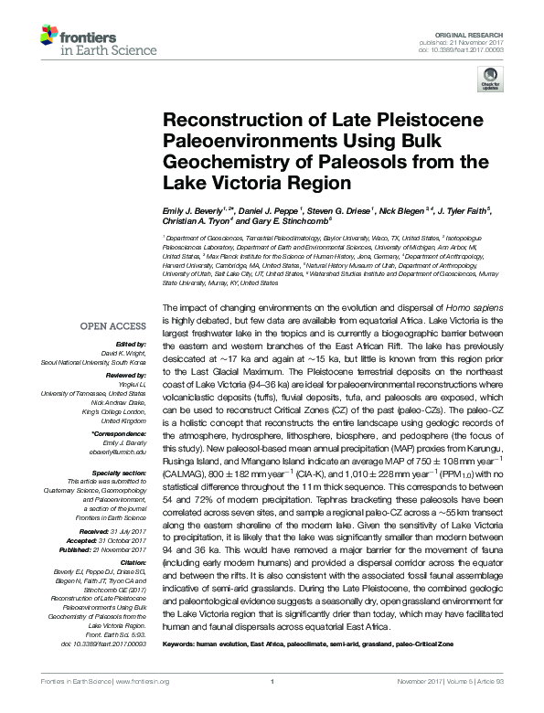 (PDF) Reconstruction of Late Pleistocene Paleoenvironments Using Bulk ...