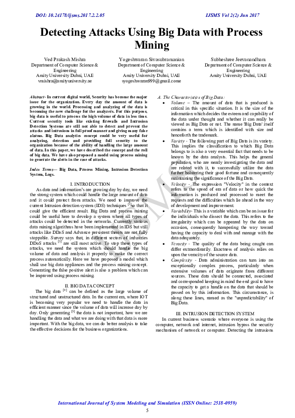 (PDF) Detecting Attacks Using Big Data with Process Mining