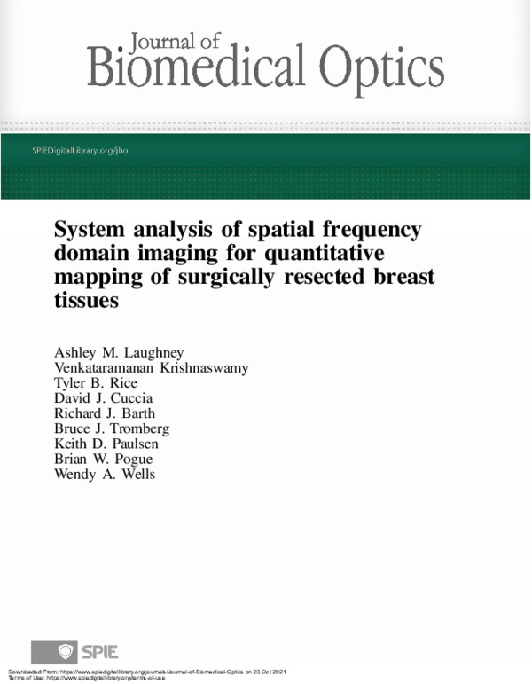 (PDF) System analysis of spatial frequency domain imaging for ...