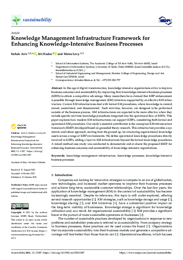 (PDF) Knowledge Management Infrastructure Framework for Enhancing ...