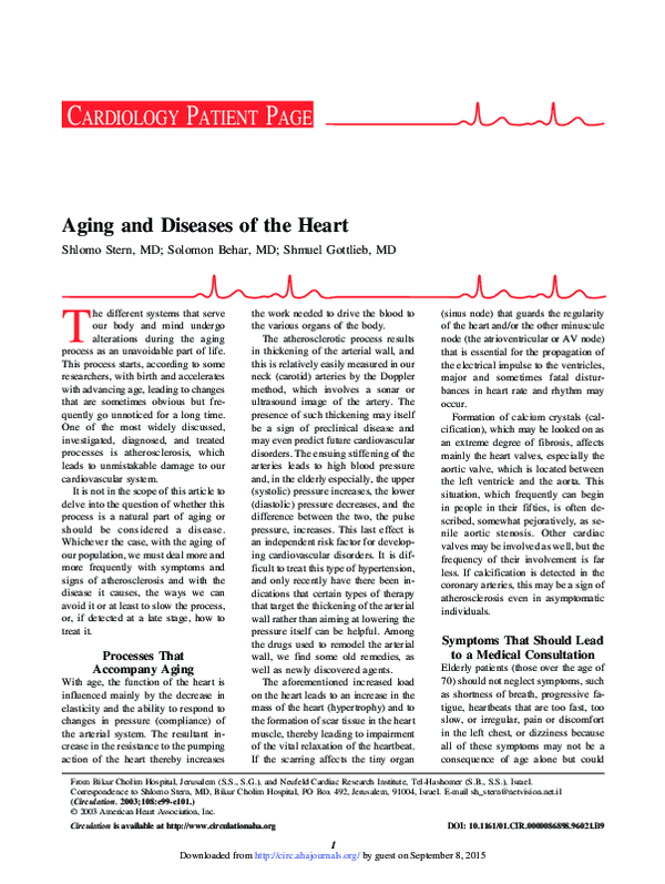 (PDF) Aging and Diseases of the Heart
