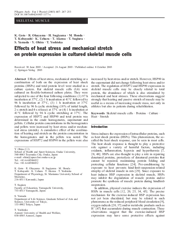 (PDF) Effects of heat stress and mechanical stretch on protein ...
