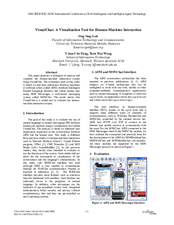 (PDF) VisualChat: A Visualization Tool for Human-Machine Interaction