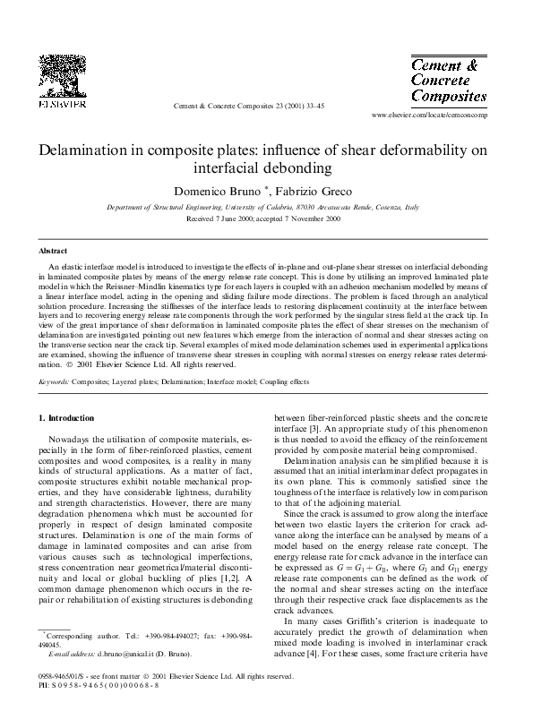 (PDF) Delamination in composite plates: influence of shear ...