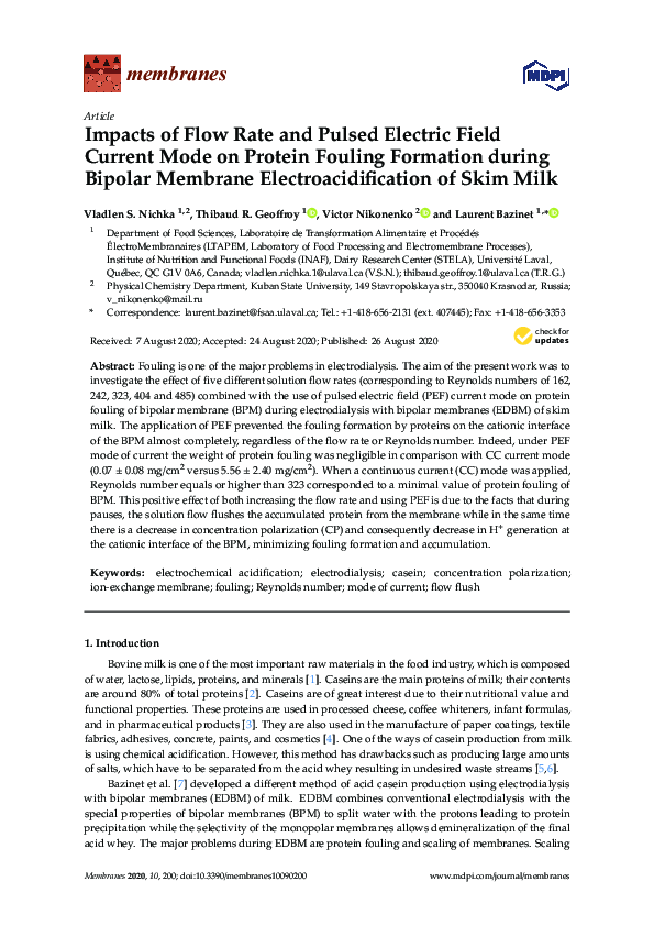 (PDF) Impacts of Flow Rate and Pulsed Electric Field Current Mode on ...