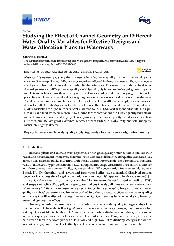 (PDF) Studying the Effect of Channel Geometry on Different Water ...