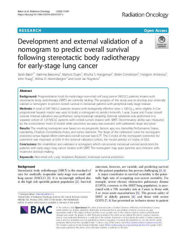 (PDF) Development and external validation of a nomogram to predict ...