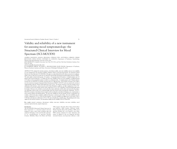 (PDF) Validity and reliability of a new instrument for assessing mood