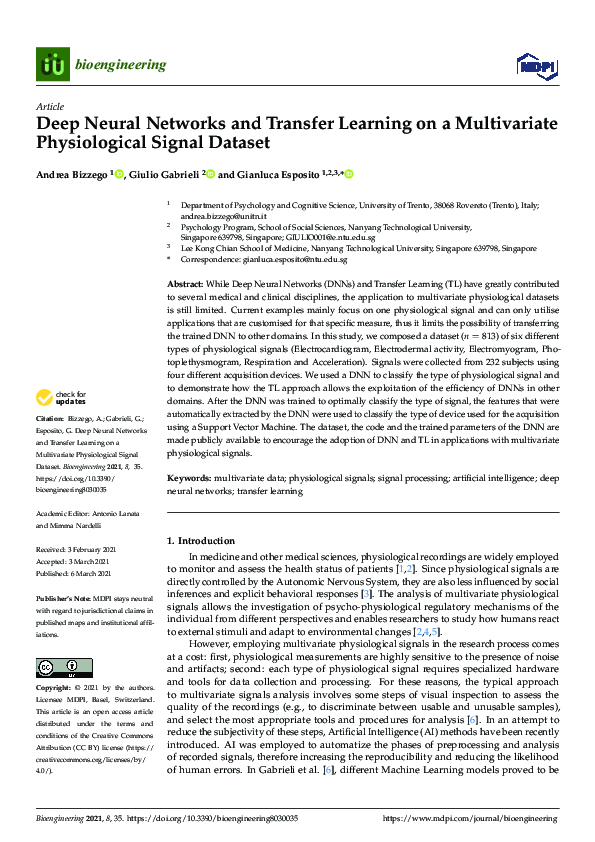 (PDF) Deep Neural Networks and Transfer Learning on a Multivariate ...