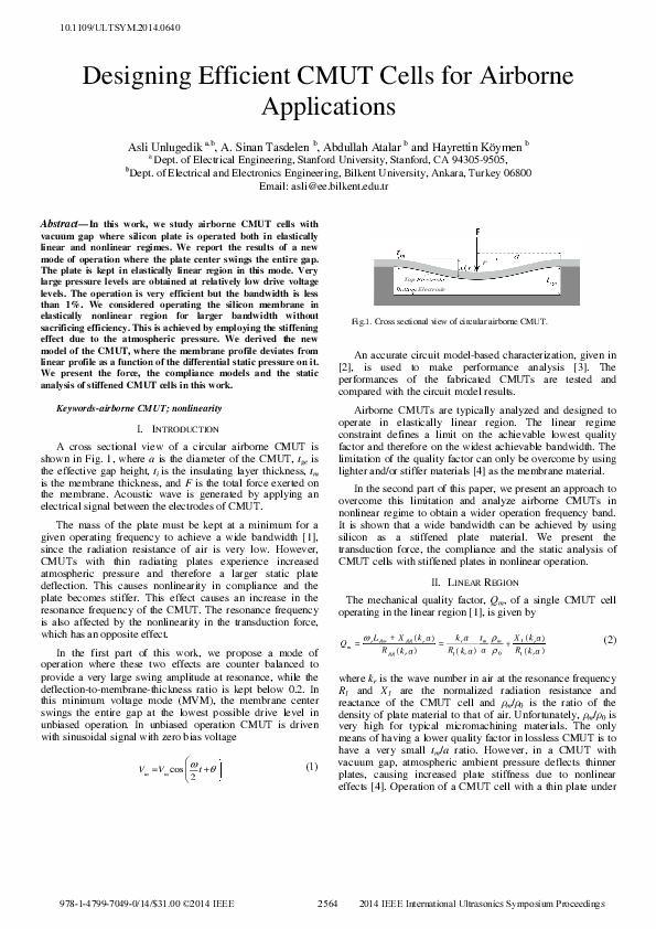 (PDF) Designing efficient CMUT cells for airborne applications