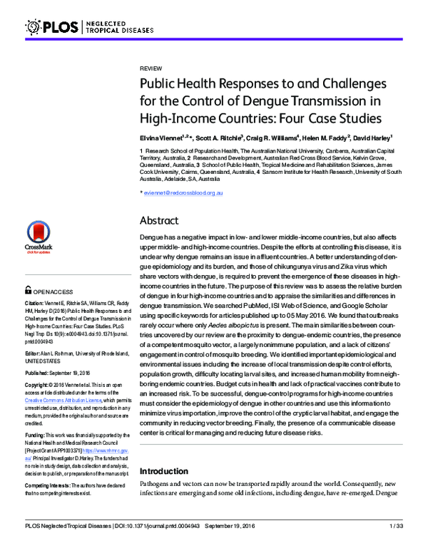 (PDF) Public Health Responses to and Challenges for the Control of ...