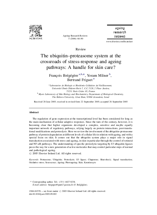 (PDF) The ubiquitin–proteasome system at the crossroads of stress ...