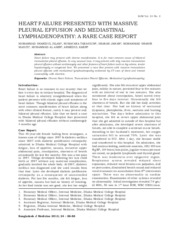 (PDF) Heart failure presented with massive pleural effusion and