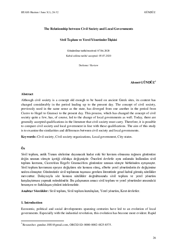 (PDF) The Relationship Between Civil Society and Local Governments