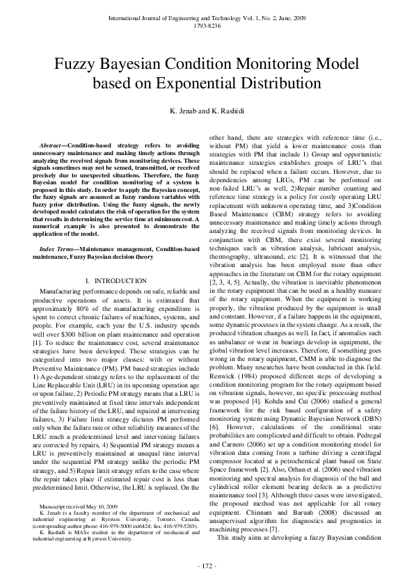 (PDF) Fuzzy Bayesian Condition Monitoring Model based on Exponential ...
