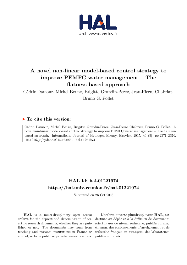 (PDF) A novel non-linear model-based control strategy to improve PEMFC ...