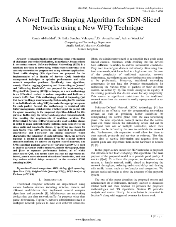 (PDF) A Novel Traffic Shaping Algorithm for SDN-Sliced Networks using a ...