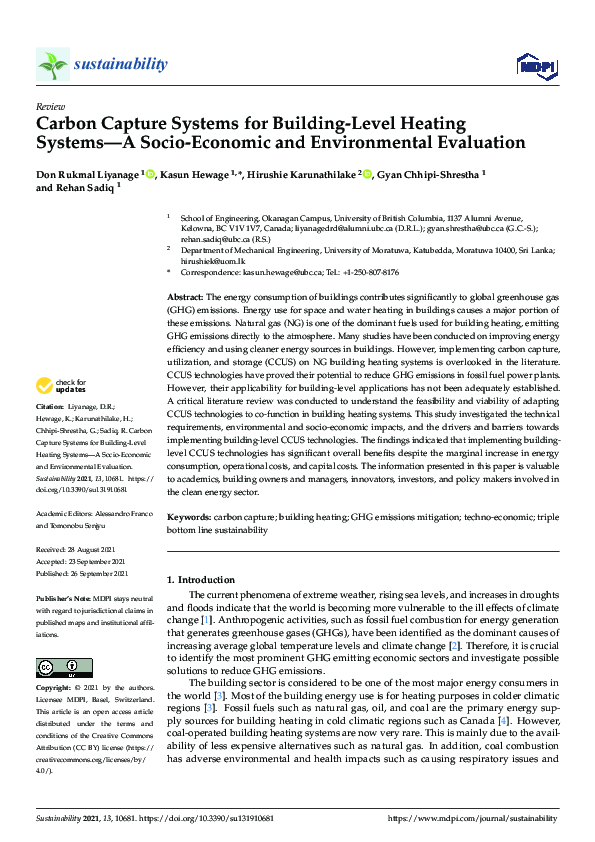 (PDF) Carbon Capture Systems for Building-Level Heating Systems—A Socio ...