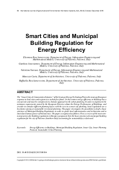 (PDF) Smart Cities and Municipal Building Regulation for Energy Efficiency
