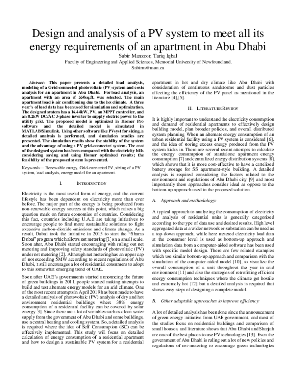 (PDF) Design and analysis of a PV system to meet all its energy ...