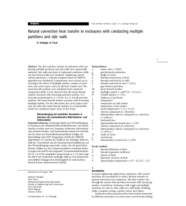 (PDF) Natural convection heat transfer in enclosures with conducting