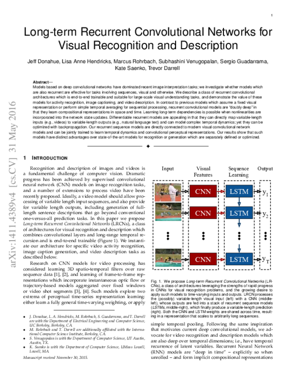 (PDF) Long-term Recurrent Convolutional Networks for Visual Recognition ...