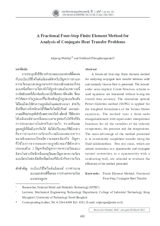 (PDF) Fractional four-step finite element method for analysis of ...