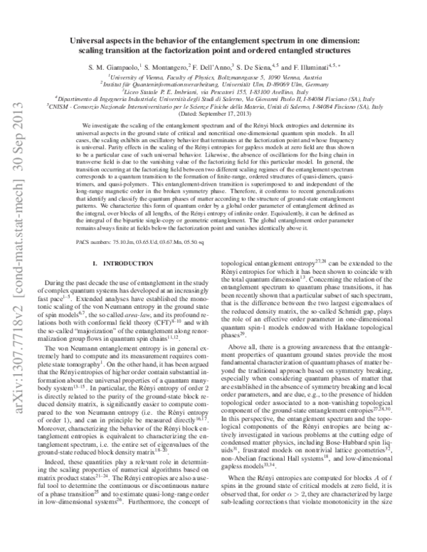 (PDF) Universal aspects in the behavior of the entanglement spectrum in ...
