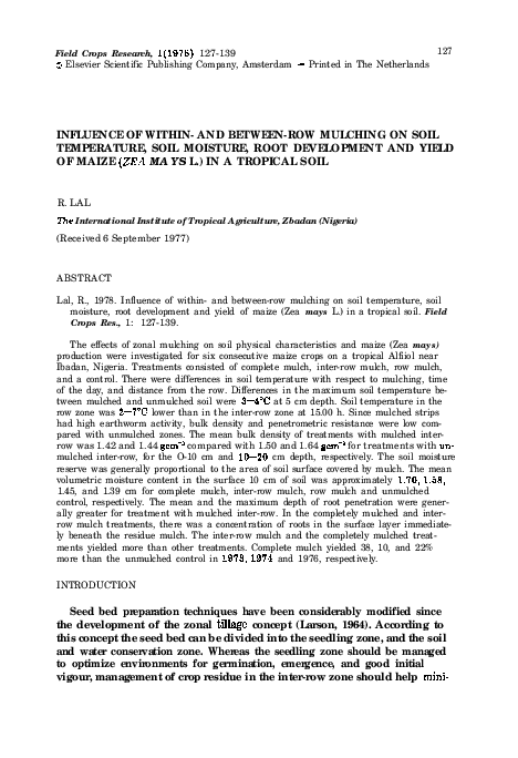 (PDF) Influence of within- and between-row mulching on soil temperature ...