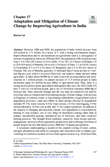 (PDF) Adaptation and Mitigation of Climate Change by Improving ...
