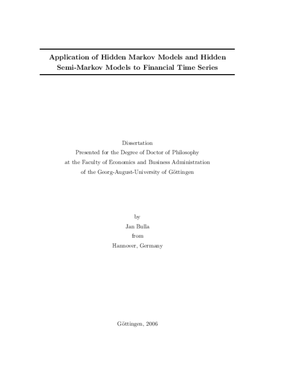 (PDF) Application of hidden markov and hidden semi-markov models to ...