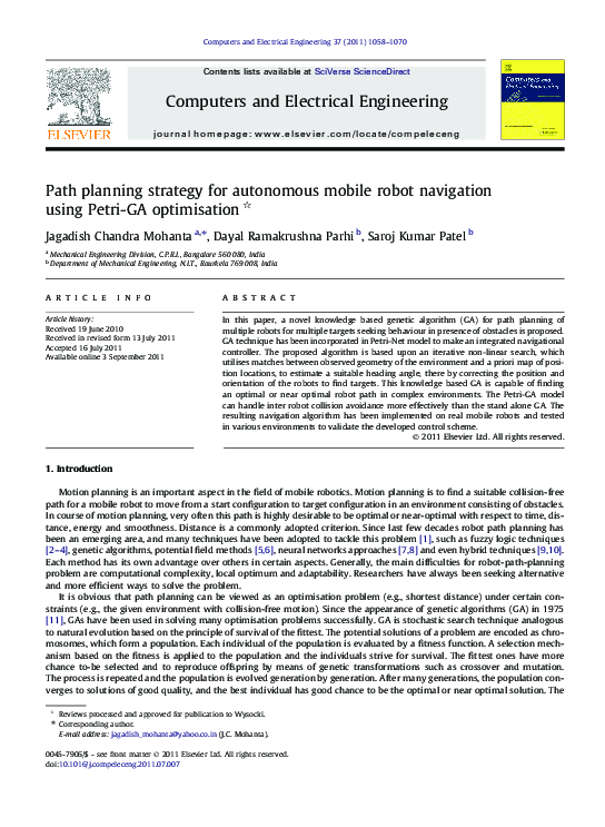 (PDF) Path planning strategy for autonomous mobile robot navigation ...