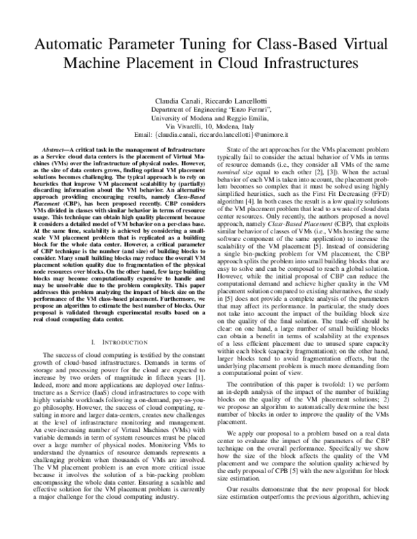 (PDF) Automatic parameter tuning for Class-Based Virtual Machine ...