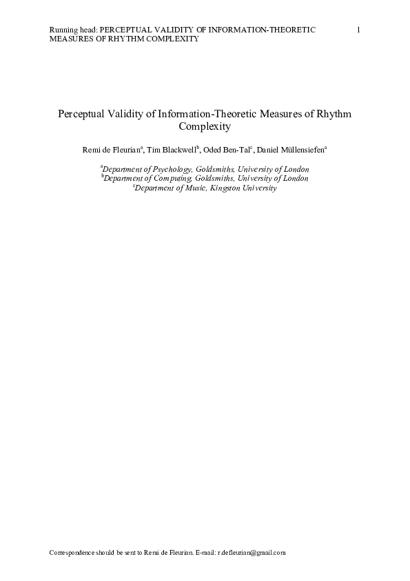 Pdf Information Theoretic Measures Predict The Human Judgment Of