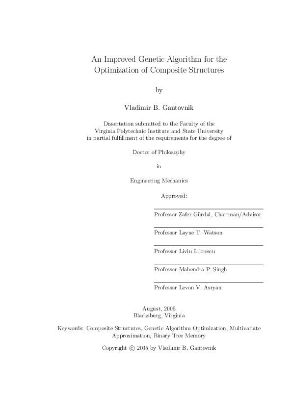 (PDF) An Improved Genetic Algorithm for the Optimization of Composite ...