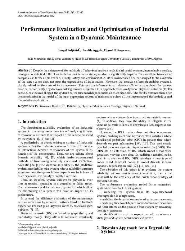 (PDF) Performance Evaluation and Optimisation of Industrial System in a ...