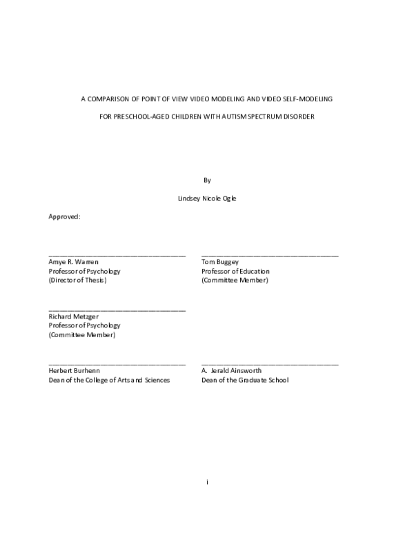  pdf a comparison point of view video modeling and video self modeling