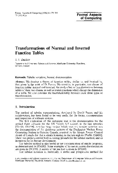 (PDF) Transformations of normal and inverted function tables