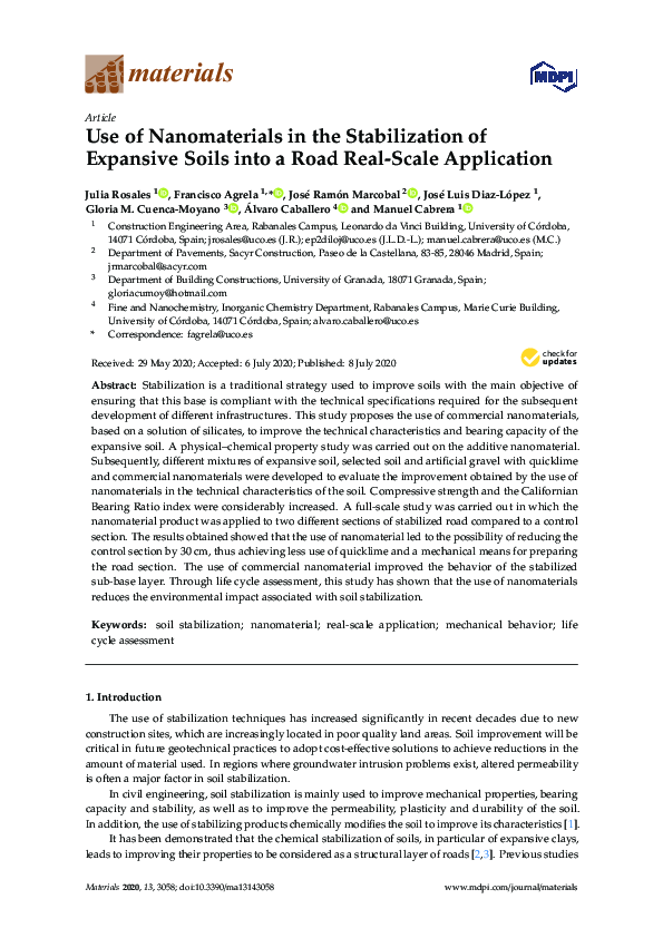 (PDF) Use of Nanomaterials in the Stabilization of Expansive Soils into ...