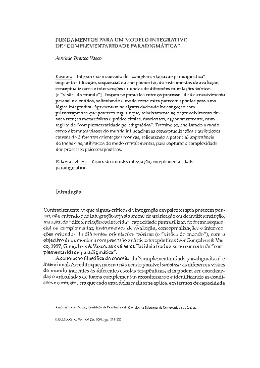 (PDF) Fundamentos para um modelo integrativo de 