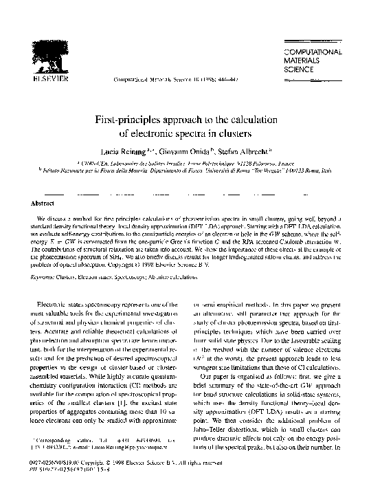 (PDF) First-principles approach to the calculation of electronic ...