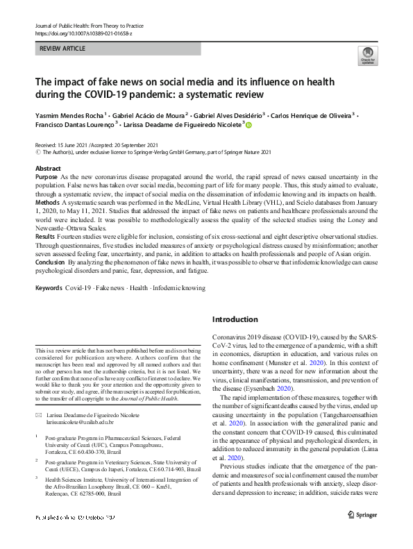 (PDF) The impact of fake news on social media and its influence on ...
