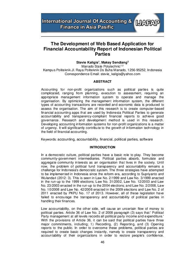 (PDF) The Development of Web Based Application for Financial ...