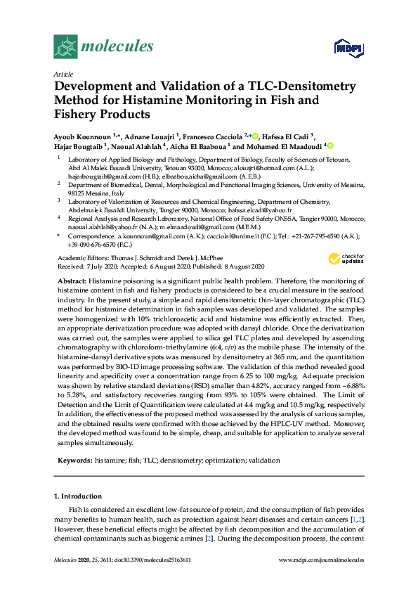 (PDF) Development and Validation of a TLCDensitometry Method for