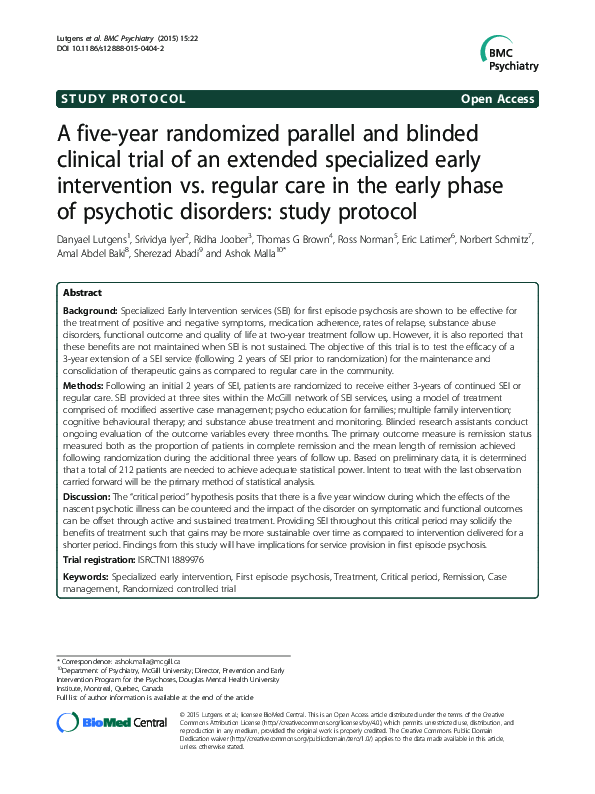 (PDF) A five-year randomized parallel and blinded clinical trial of an ...
